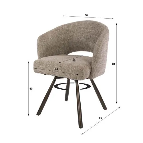 2er Set Stuhl Liva | Cargo | drehbar | sand-braun