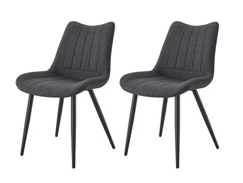 2er Set Stuhl Lotta | Webstoff | Anthrazit