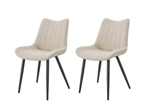 2er Set Stuhl Lotta | Webstoff | creme