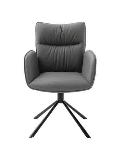 2er Set Stuhl Marin | mit Armlehnen | drehbar | anthrazit