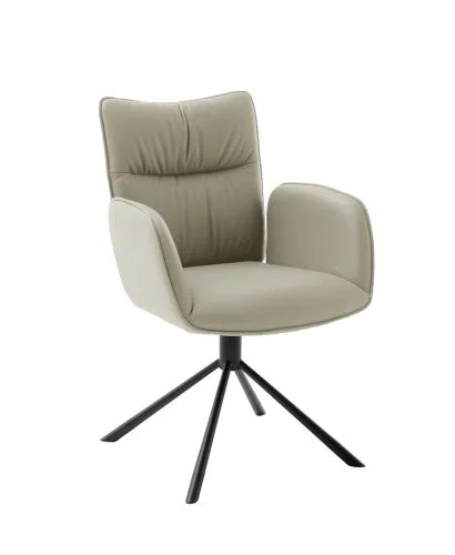 2er Set Stuhl Marin | mit Armlehnen | drehbar | cappuccino