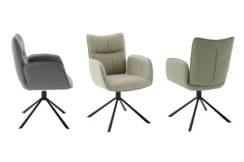 2er Set Stuhl Marin | mit Armlehnen | drehbar | cappuccino