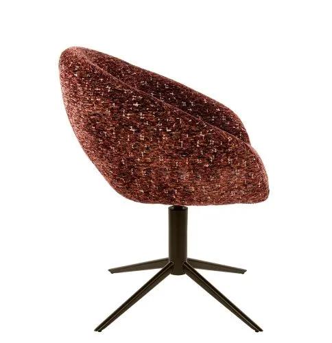 2er Set Stuhl Mirabel | drehbar | Delviro Stoff | bordeauxrot-braun