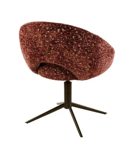 2er Set Stuhl Mirabel | drehbar | Delviro Stoff | bordeauxrot-braun