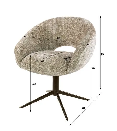 2er Set Stuhl Mirabel | drehbar | Hoven Stoff / Chenille | sand-braun