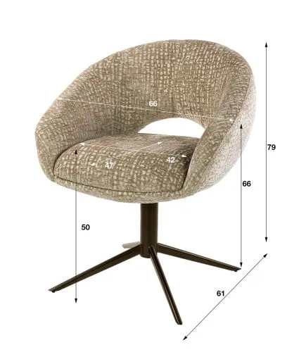 2er Set Stuhl Mirabel | drehbar | Monti Stoff | sand-braun