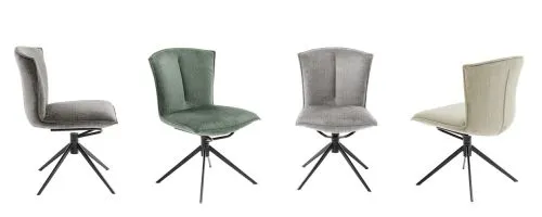 2er Set Stuhl Nalon | drehbar | hellgrau / schwarz matt