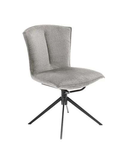 2er Set Stuhl Nalon | drehbar | hellgrau / schwarz matt