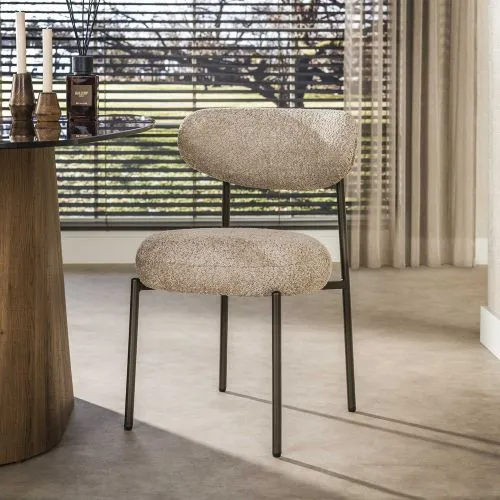 2er Set Stuhl Nest | Boucle | sand-braun