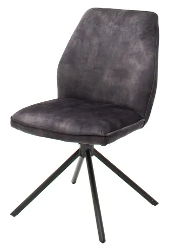 2er Set Stuhl Ottawa | Vintage Velours-Optik | anthrazit