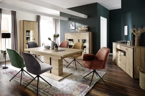 2er Set Stuhl Ottawa | Vintage Velours-Optik | anthrazit