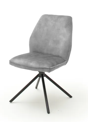 2er Set Stuhl Ottawa | Vintage Velours-Optik | grau