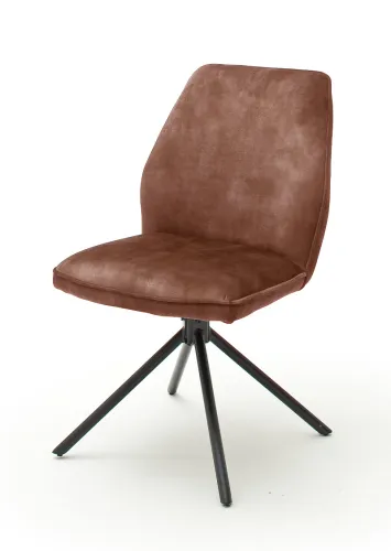 2er Set Stuhl Ottawa | Vintage Velours-Optik | rostbraun