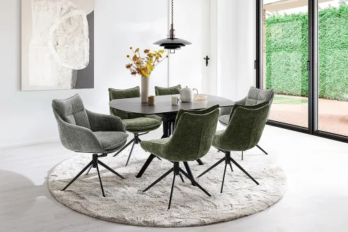 2er Set Stuhl Parker | drehbar | grün / olive