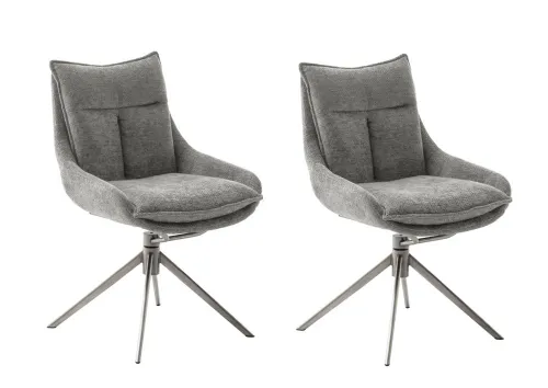 2er Set Stuhl Parker | Edelstahl | drehbar | anthrazit / grau
