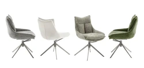 2er Set Stuhl Parker | Edelstahl | drehbar | braun / cappuccino