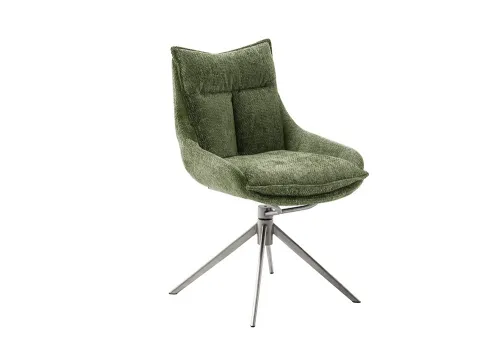 2er Set Stuhl Parker | Edelstahl | drehbar | grün / olive