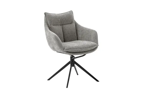 2er Set Stuhl Parker mit Armlehnen | drehbar | anthrazit / grau