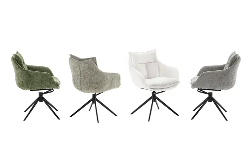 2er Set Stuhl Parker mit Armlehnen | drehbar | braun / cappuccino