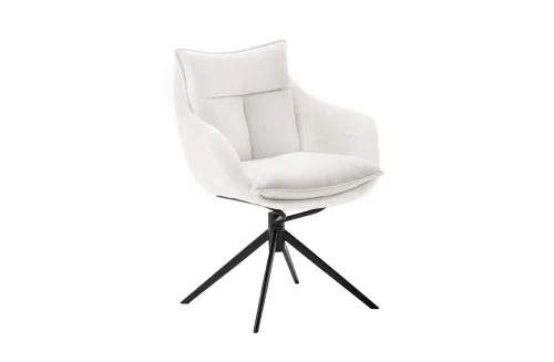 2er Set Stuhl Parker mit Armlehnen | drehbar | weiß / creme