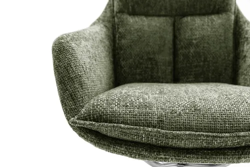 2er Set Stuhl Parker mit Armlehnen | Edelstahl | drehbar | grün / olive