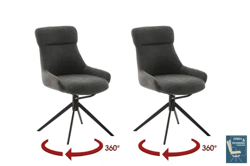 2er Set Stuhl Pelion | drehbar | anthrazit