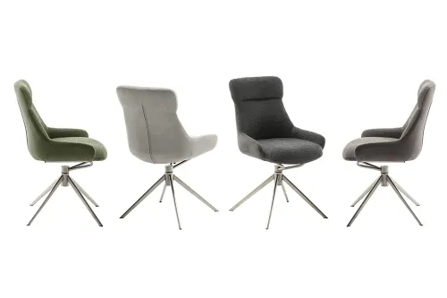 2er Set Stuhl Pelion | Edelstahl | drehbar | olive