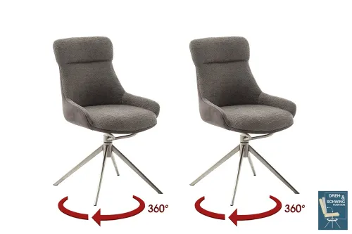 2er Set Stuhl Pelion | Edelstahl | drehbar | schlamm