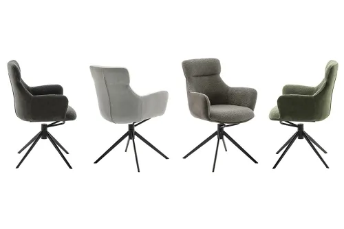 2er Set Stuhl Pelion mit Armlehnen | drehbar | grau / lichtgrau