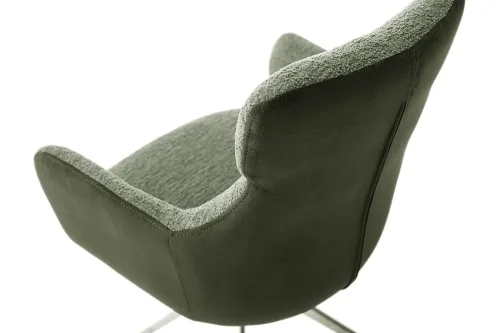 2er Set Stuhl Pelion mit Armlehnen | Edelstahl | drehbar | olive