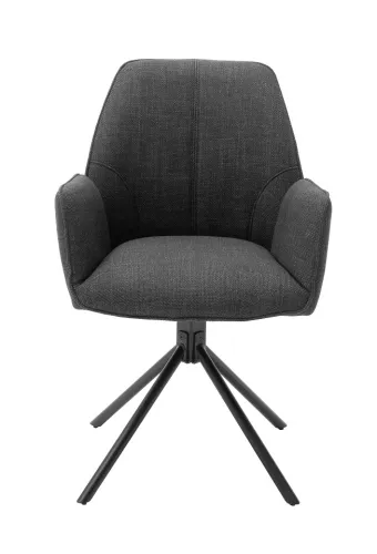 2er Set Stuhl Pemba mit Armlehnen | drehbar | Webstoff | anthrazit