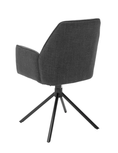 2er Set Stuhl Pemba mit Armlehnen | drehbar | Webstoff | anthrazit