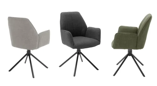 2er Set Stuhl Pemba mit Armlehnen | drehbar | Webstoff | anthrazit
