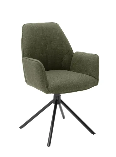 2er Set Stuhl Pemba mit Armlehnen | drehbar | Webstoff | oliv