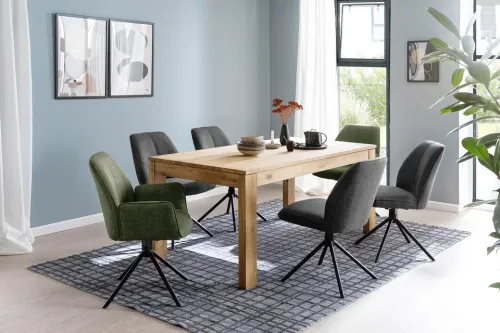 2er Set Stuhl Pemba mit Armlehnen | drehbar | Webstoff | oliv