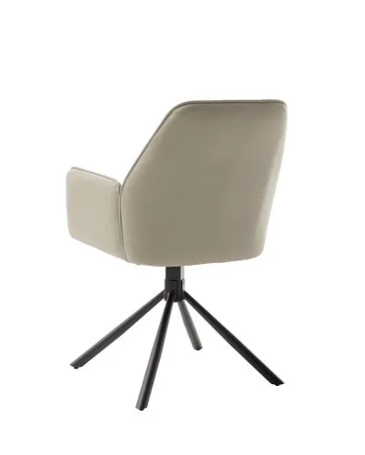 2er Set Stuhl Rafaela mit Armlehnen | drehbar | cappuccino / schwarz matt