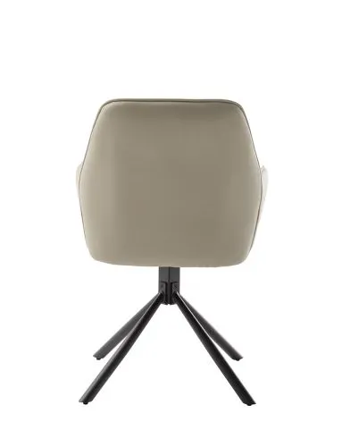 2er Set Stuhl Rafaela mit Armlehnen | drehbar | cappuccino / schwarz matt