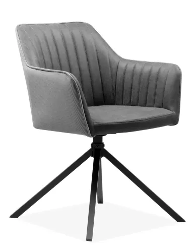 2er Set Stuhl Ray mit Armlehnen | drehbar | grau / anthrazit