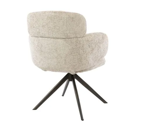 2er Set Stuhl Tano | Chenillestoff | drehbar | sand-braun