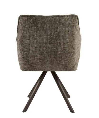 2er Set Stuhl Toik mit Armlehnen | drehbar | Hoven-Stoff / Chenillegewebe | braun