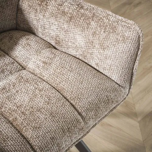 2er Set Stuhl Toik mit Armlehnen | drehbar | Webstoff | Rich Champagne