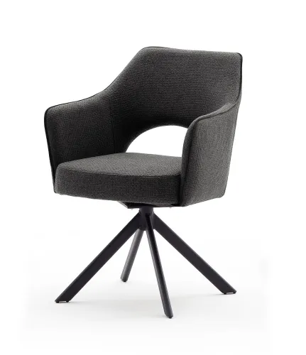 2er Set Stuhl Tonala | mit Armlehnen | drehbar | anthrazit