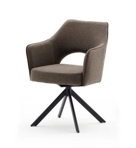 2er Set Stuhl Tonala | mit Armlehnen | drehbar | cappuccino