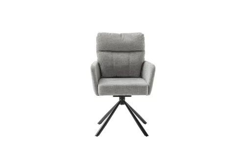 2er Set Stuhl Utica mit Armlehnen | drehbar | grau