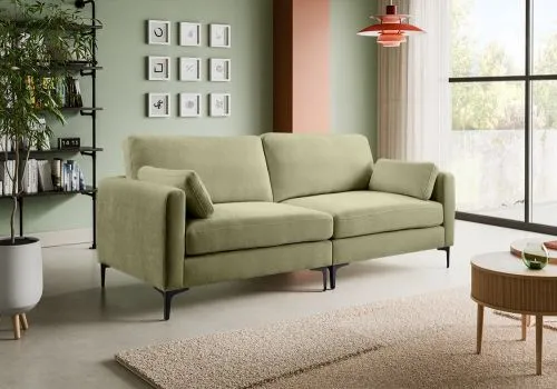 3,5-Sitzer Polstersofa Venti | 225cm | Webstoff | grün