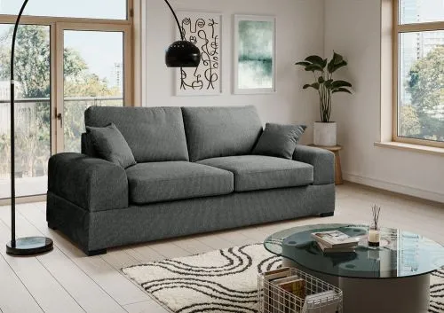 3-Sitzer Polstersofa Veda | 221cm | Strukturstoff | grau