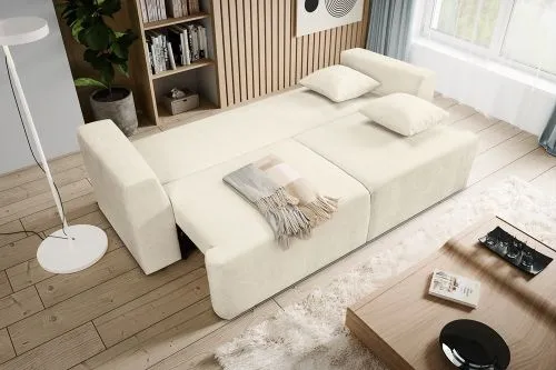 3-Sitzer Schlafsofa Point | 250cm | Webstoff | Creme