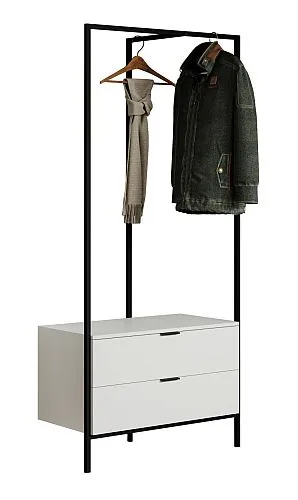 Garderobenmöbel Kommode Jody | weiß / schwarz