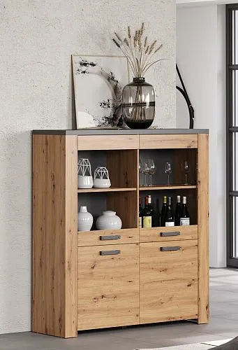 Highboard Follow | Artisan Eiche / Matera grau