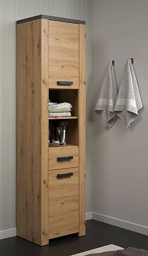 Hochschrank Follow | Artisan Eiche / Matera grau